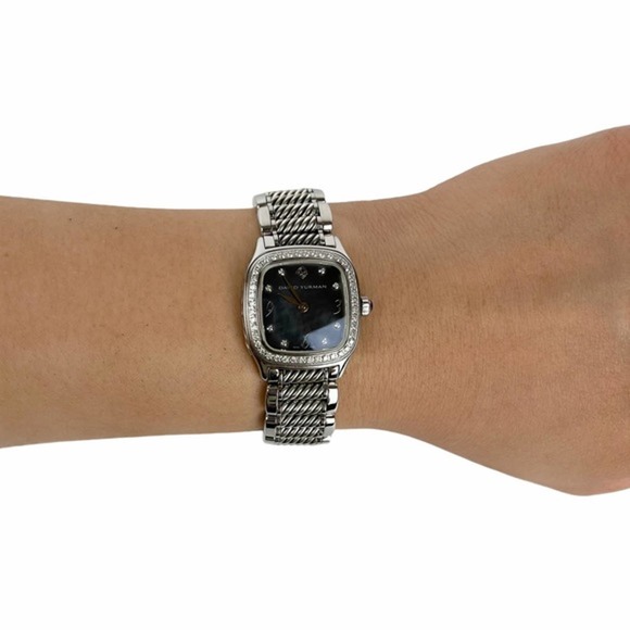 David Yurman Thoroughbred Diamond Black Mother of Pearl Stainless Steel Watch - Picture 7 of 7
